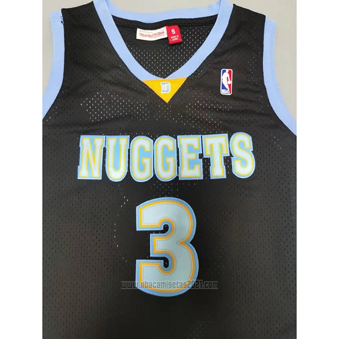 Camiseta Denver Nuggets Allen Iverson #3 Mitchell & Ness 2006-07 Negro